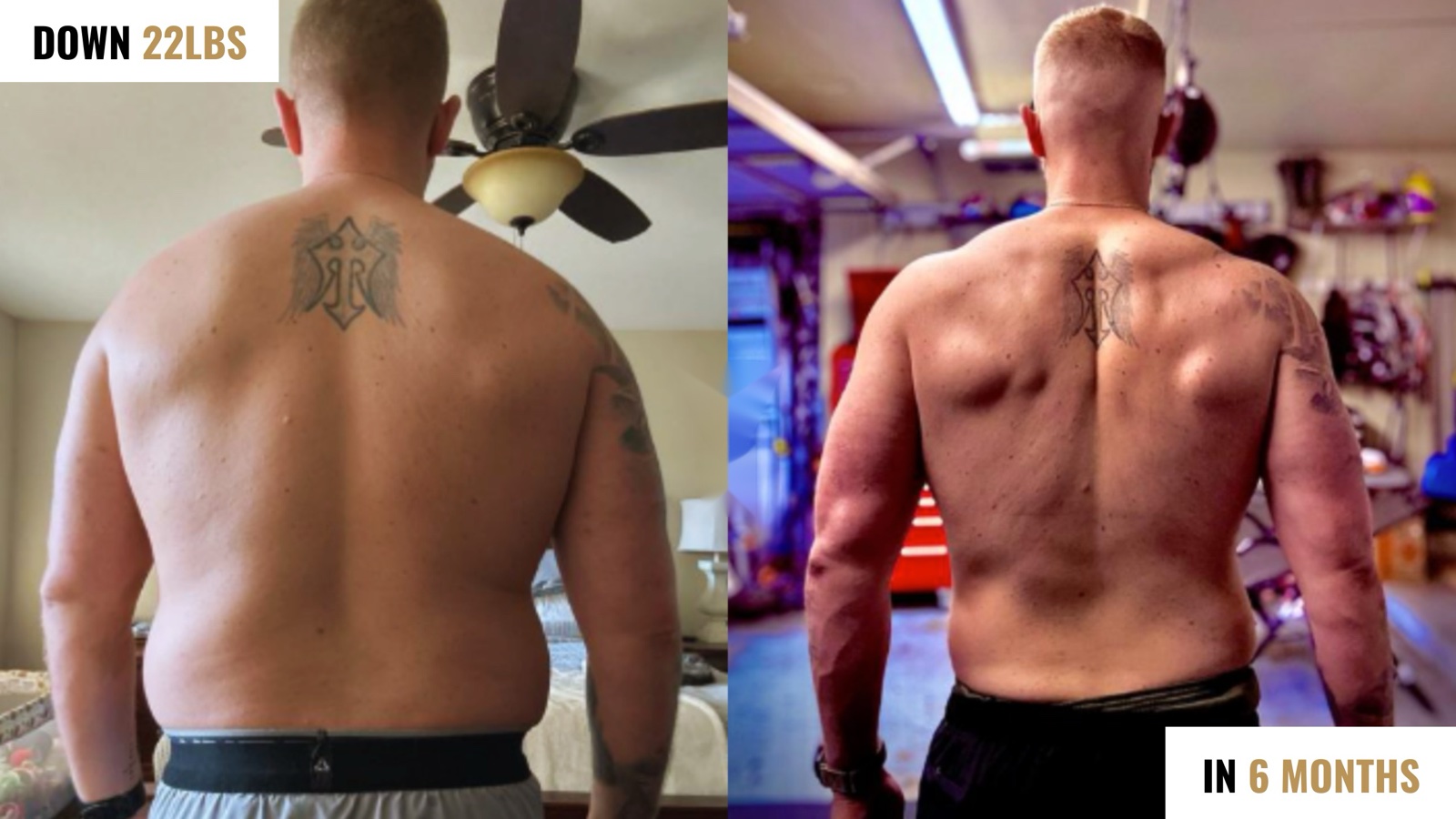 Before and after: down 22 lbs in 6 months