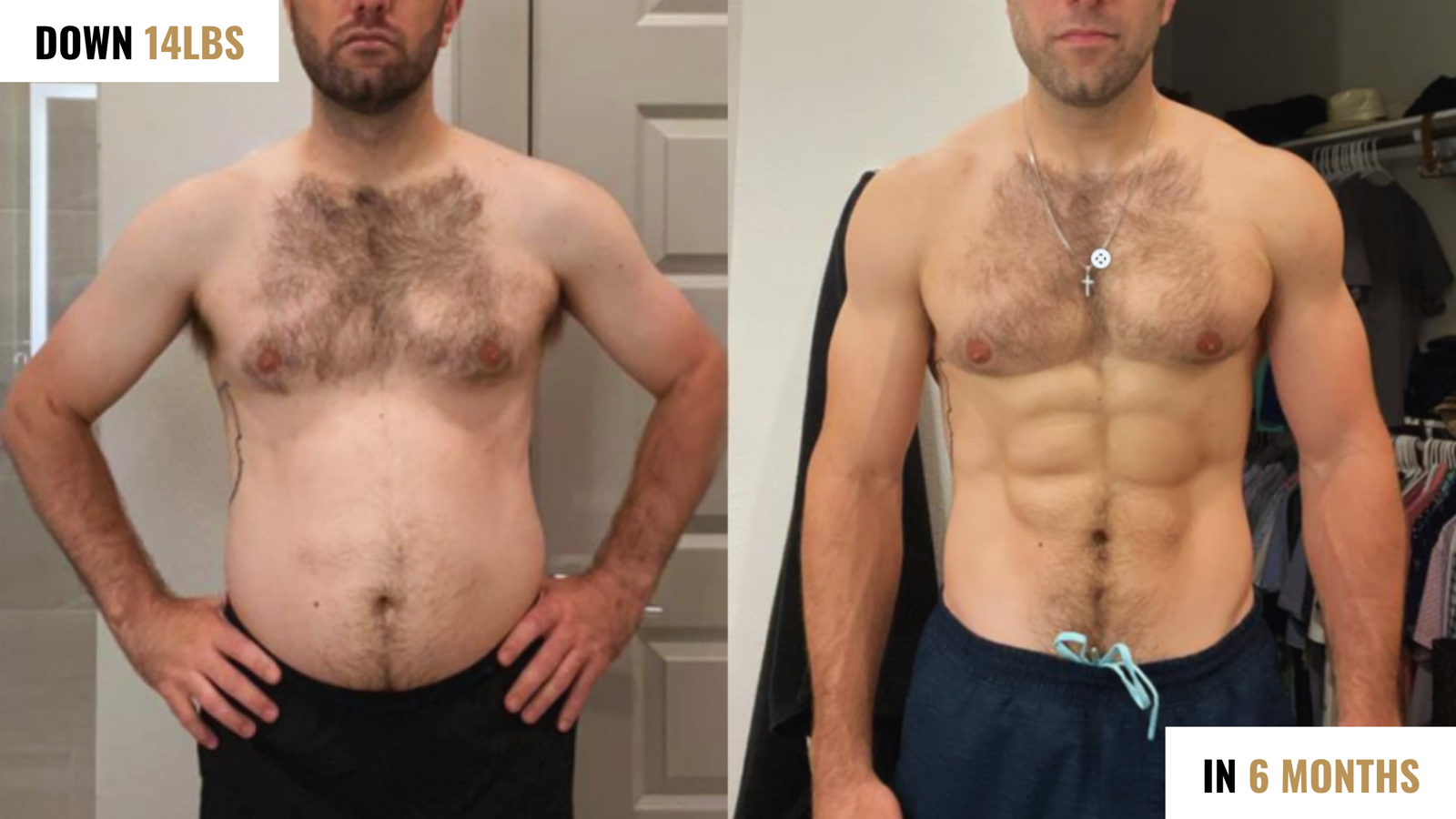 Before and after: down 14 lbs in 6 months