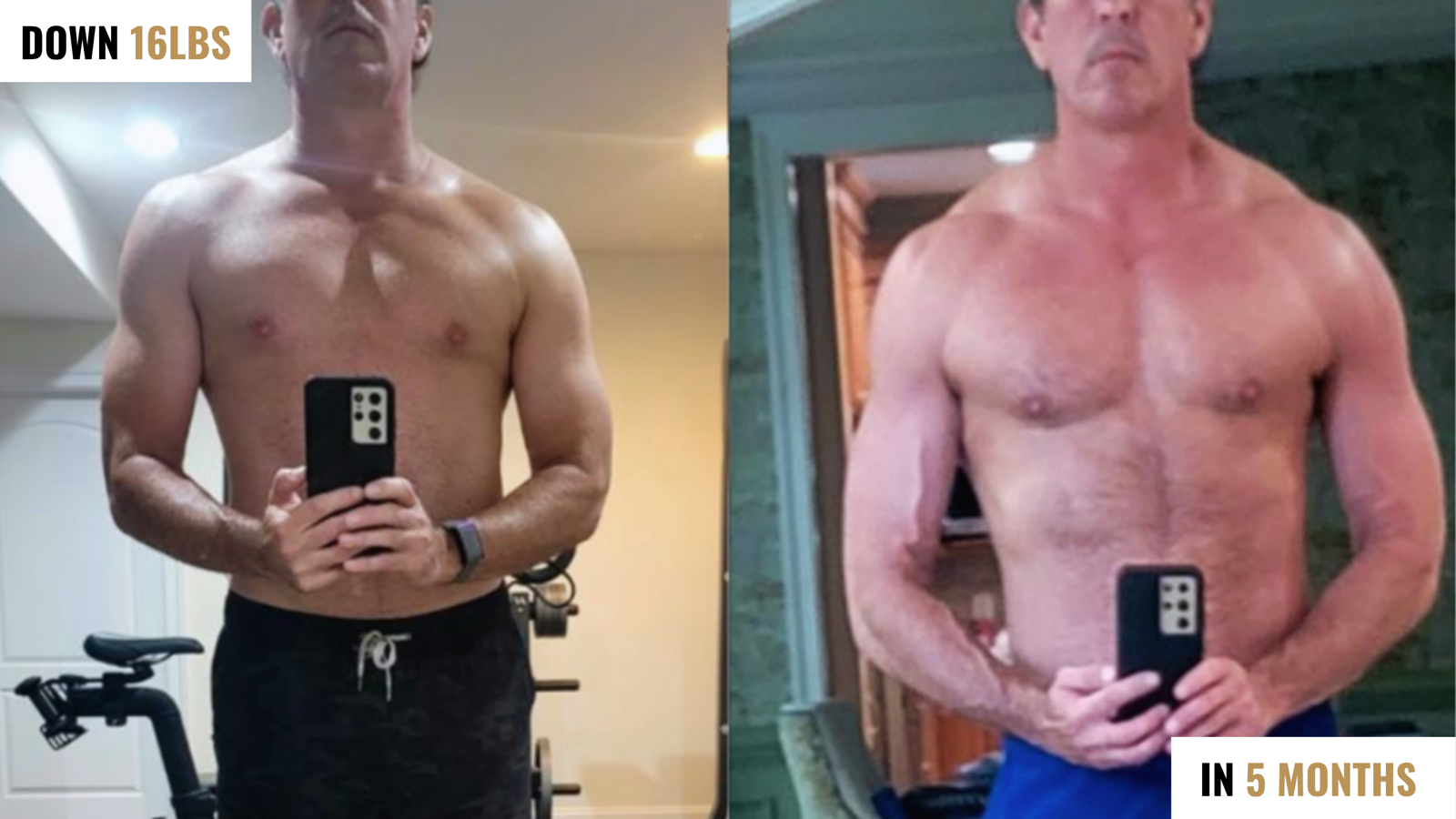 Before and after: down 16 lbs in 5 months