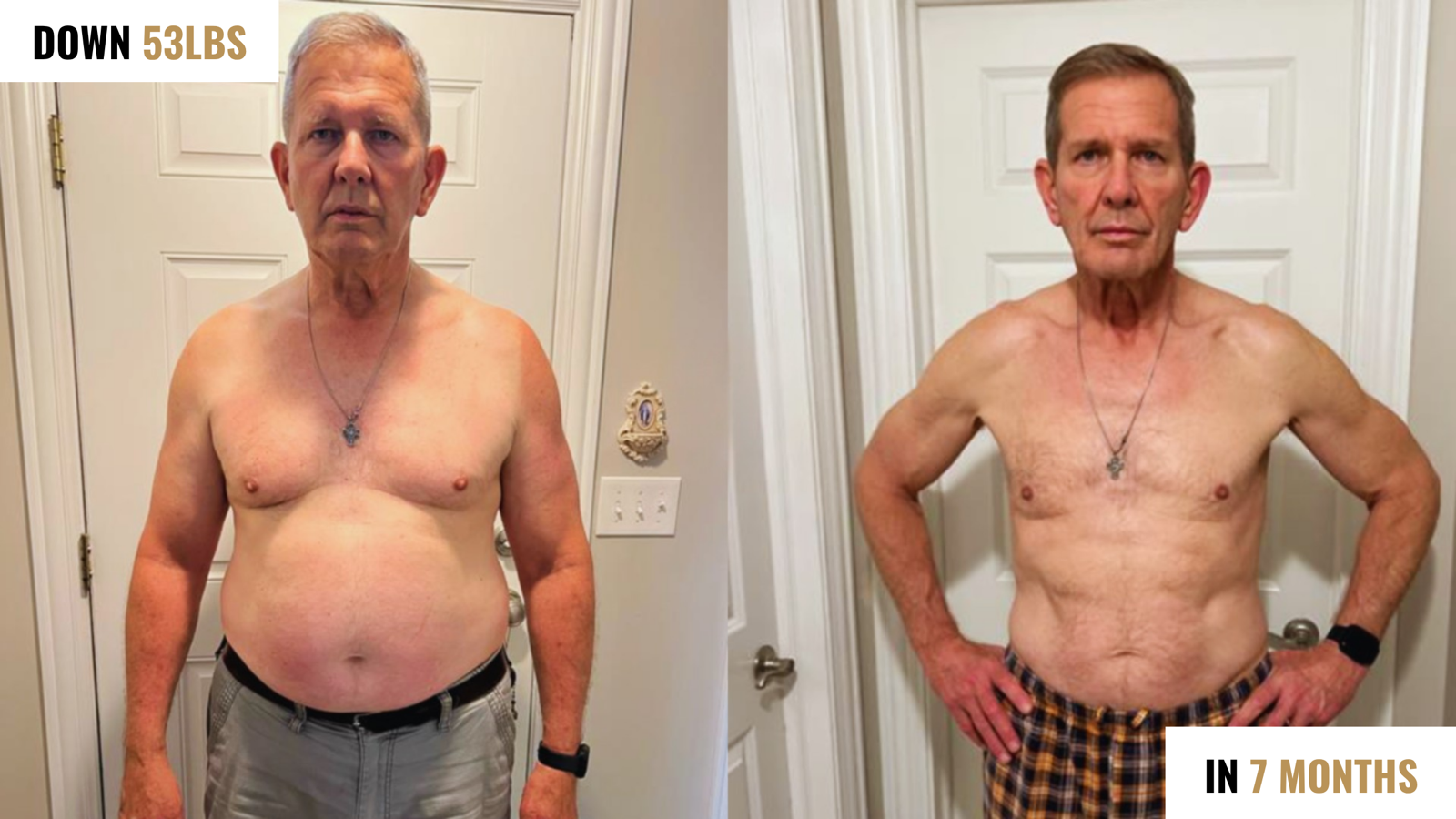 Before and after: down 53 lbs in 7 months