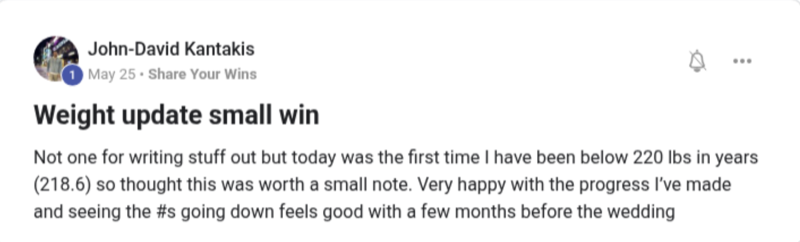 Client win message