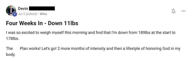 Client win message