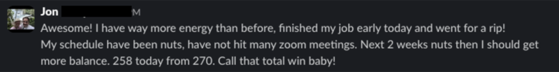 Client win message