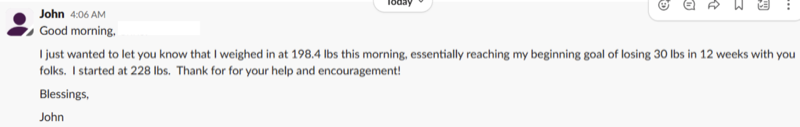 Client win message